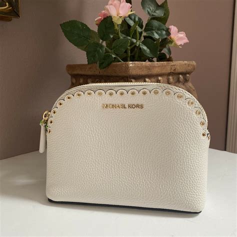 michael kors white makeup bag